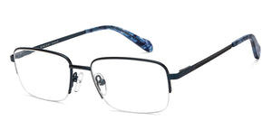 Blue Rectangle Half Rim Unisex Eyeglasses by Vincent Chase-210343