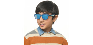 Blue Wayfarer Full Rim Kids Sunglasses by Hooper-213664