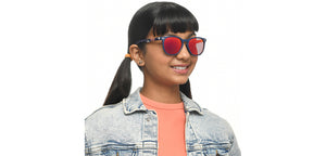 Black Geometric Full Rim Kids Sunglasses by Hooper-213661