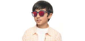Black Geometric Full Rim Kids Sunglasses by Hooper-213661