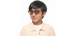Blue Round Full Rim Kids Sunglasses by Hooper-213651