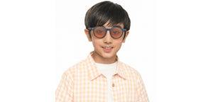 Blue Round Full Rim Kids Sunglasses by Hooper-213651