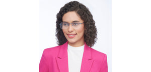 Blue Geometric Rimless Unisex Eyeglasses by Vincent Chase-207655