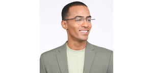 Blue Geometric Rimless Unisex Eyeglasses by Vincent Chase-207655