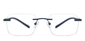 Blue Geometric Rimless Unisex Eyeglasses by Vincent Chase-207655