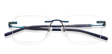 Load image into Gallery viewer, Blue Geometric Rimless Unisex Eyeglasses by Vincent Chase-207655