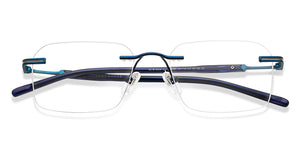 Blue Geometric Rimless Unisex Eyeglasses by Vincent Chase-207655
