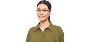 Blue Rectangle Rimless Unisex Eyeglasses by Vincent Chase-205371