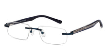 Load image into Gallery viewer, Blue Rectangle Rimless Unisex Eyeglasses by Vincent Chase-205371