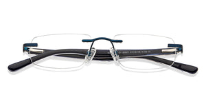 Blue Rectangle Rimless Unisex Eyeglasses by Vincent Chase-205371