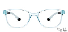 Load image into Gallery viewer, Blue Rectangle Full Rim Kids Eyeglasses by Hooper-204402
