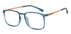 Blue Transparent Rectangle Full Rim Unisex Eyeglasses by Lenskart Air-201536