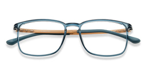 Blue Transparent Rectangle Full Rim Unisex Eyeglasses by Lenskart Air-201536