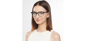 Blue Rectangle Full Rim Unisex Eyeglasses by John Jacobs-152705