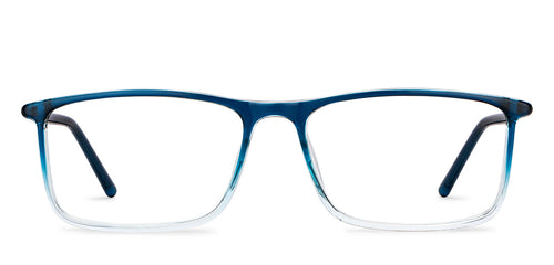 Blue Rectangle Full Rim Unisex Eyeglasses by John Jacobs-150849