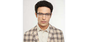 Blue Rectangle Full Rim Unisex Eyeglasses by John Jacobs-150865