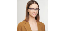 Load image into Gallery viewer, Blue Rectangle Full Rim Unisex Eyeglasses by John Jacobs-150865