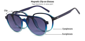Blue Round Full Rim Unisex Eyeglasses by Lenskart Air-206128