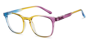 Blue Yellow Purple Square Full Rim Unisex Eyeglasses by Vincent Chase-205493