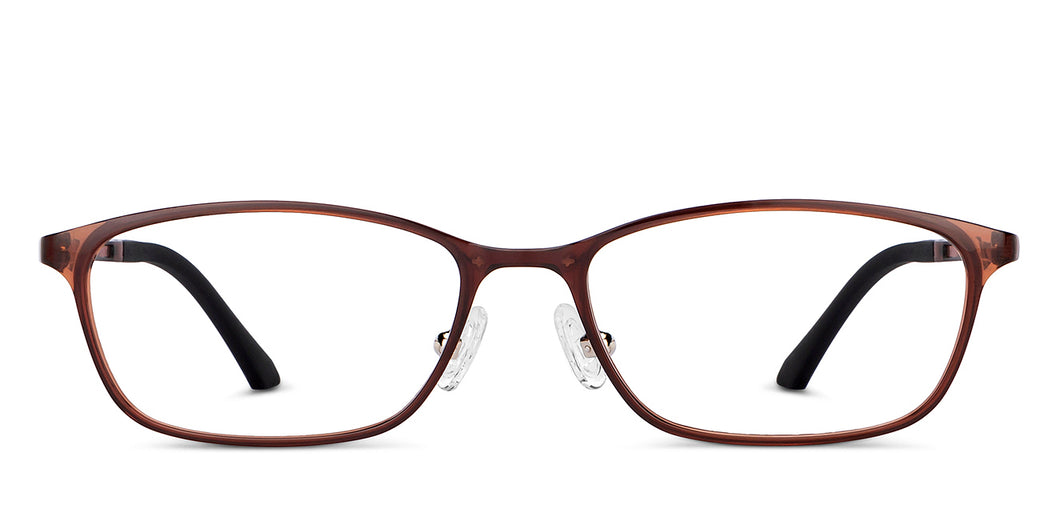 Brown Rectangle Full Rim Unisex Eyeglasses by Lenskart Air-151726