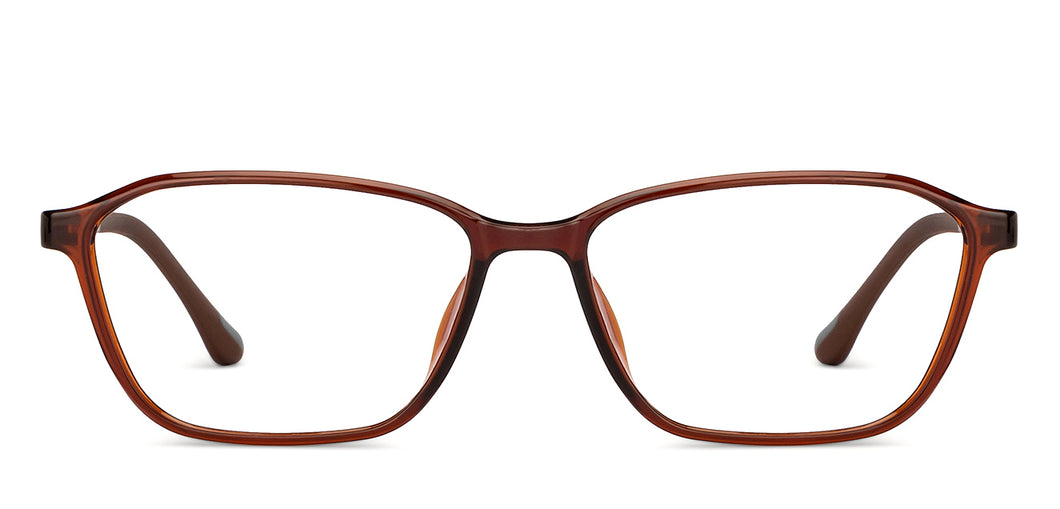 Brown Rectangle Full Rim Unisex Eyeglasses by Lenskart Air-200534
