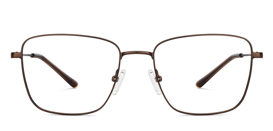 Brown Rectangle Full Rim Unisex Eyeglasses by Vincent Chase-150410