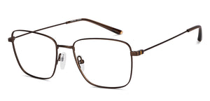 Brown Rectangle Full Rim Unisex Eyeglasses by Vincent Chase-150410
