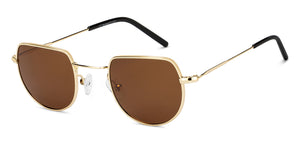 Gold Geometric Full Rim Unisex Sunglasses by Lenskart STUDIO-207741