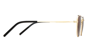 Gold Geometric Full Rim Unisex Sunglasses by Lenskart STUDIO-207741