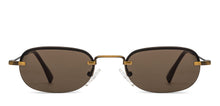 Load image into Gallery viewer, Gold Rectangle Full Rim Unisex Sunglasses by Lenskart STUDIO-207732