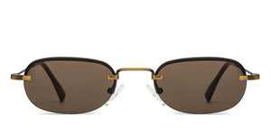 Gold Rectangle Full Rim Unisex Sunglasses by Lenskart STUDIO-207732