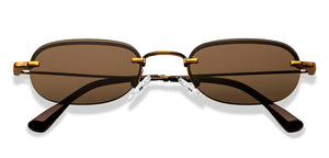 Gold Rectangle Full Rim Unisex Sunglasses by Lenskart STUDIO-207732