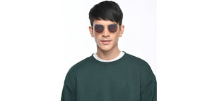 Gold Round Full Rim Unisex Sunglasses by Vincent Chase Polarized-209587