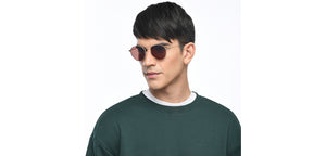 Gold Round Full Rim Unisex Sunglasses by Vincent Chase Polarized-209587