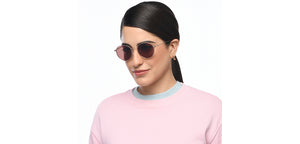 Gold Round Full Rim Unisex Sunglasses by Vincent Chase Polarized-209587