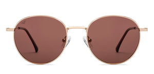 Gold Round Full Rim Unisex Sunglasses by Vincent Chase Polarized-209587