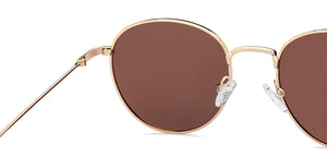Gold Round Full Rim Unisex Sunglasses by Vincent Chase Polarized-209587