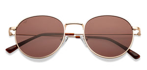 Gold Round Full Rim Unisex Sunglasses by Vincent Chase Polarized-209587