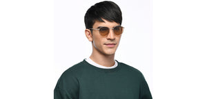 Gold Round Full Rim Unisex Sunglasses by Vincent Chase Polarized-209589