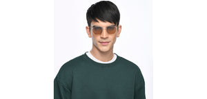 Gold Round Full Rim Unisex Sunglasses by Vincent Chase Polarized-209589