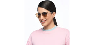 Gold Round Full Rim Unisex Sunglasses by Vincent Chase Polarized-209589