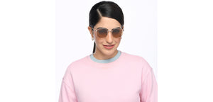 Gold Round Full Rim Unisex Sunglasses by Vincent Chase Polarized-209589
