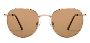 Gold Round Full Rim Unisex Sunglasses by Vincent Chase Polarized-209589