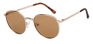 Gold Round Full Rim Unisex Sunglasses by Vincent Chase Polarized-209589