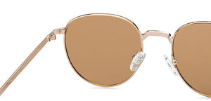 Gold Round Full Rim Unisex Sunglasses by Vincent Chase Polarized-209589