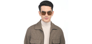 Gold Square Full Rim Unisex Sunglasses by Vincent Chase-209994