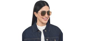 Gold Square Full Rim Unisex Sunglasses by Vincent Chase-209994