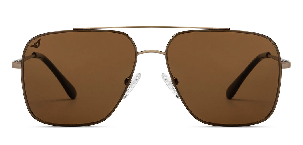 Gold Square Full Rim Unisex Sunglasses by Vincent Chase-209994