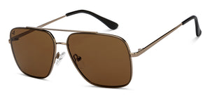 Gold Square Full Rim Unisex Sunglasses by Vincent Chase-209994