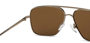 Gold Square Full Rim Unisex Sunglasses by Vincent Chase-209994
